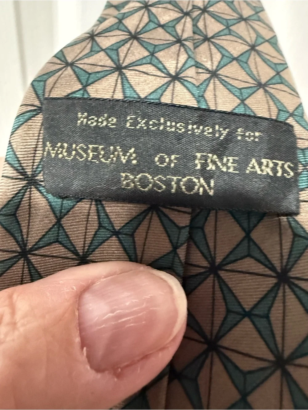 Classic Geometric Men's Tie by Museum of fine Arts Boston. Silk, stain see pic